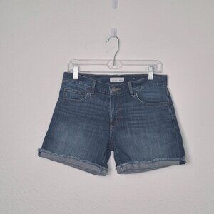 Ann Taylor LOFT Denim Shorts Sz 2 / 26 Medium Wash Mid Rise 5 in Western Cowgil